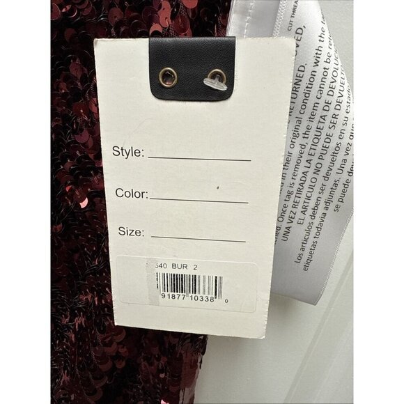 Mac Duggal Size 2 Burgundy 93540 One-Shoulder Sequin Formal Gown Dress Prom New - Picture 8 of 11
